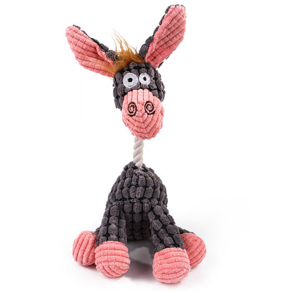 Pet Donkey Shape Corduroy Chew Toy For Dog