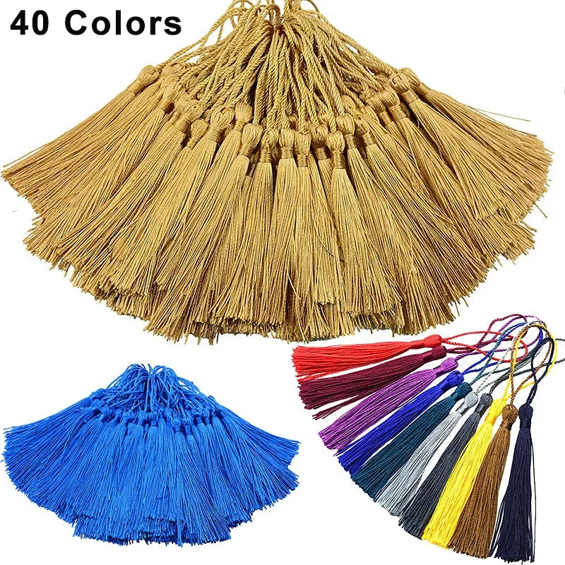 100Pcs 13cm Silky Tassels Floss Bookmark Tassels