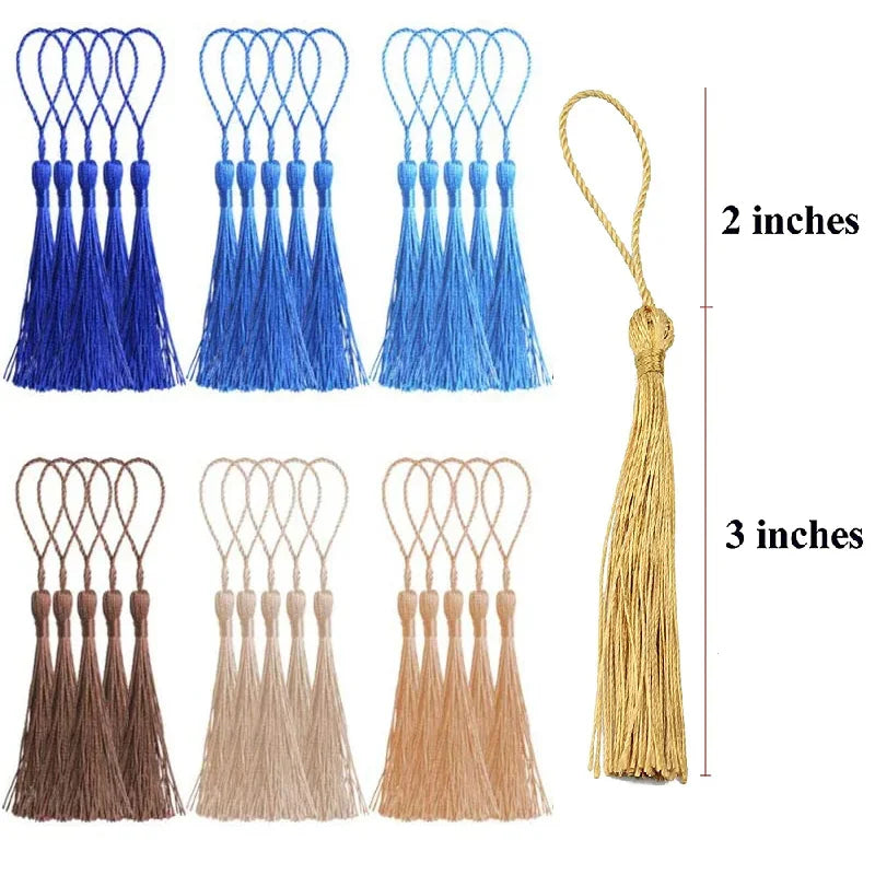 100Pcs 13cm Silky Tassels Floss Bookmark Tassels