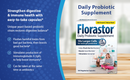 Florastor Probiotics for Digestive and Immune Health, 100 Capsules, Probiotics for Women & Men, Helps Flush Out Bad Bacteria, Boosts The Good with Our Unique Strain Saccharomyces Boulardii